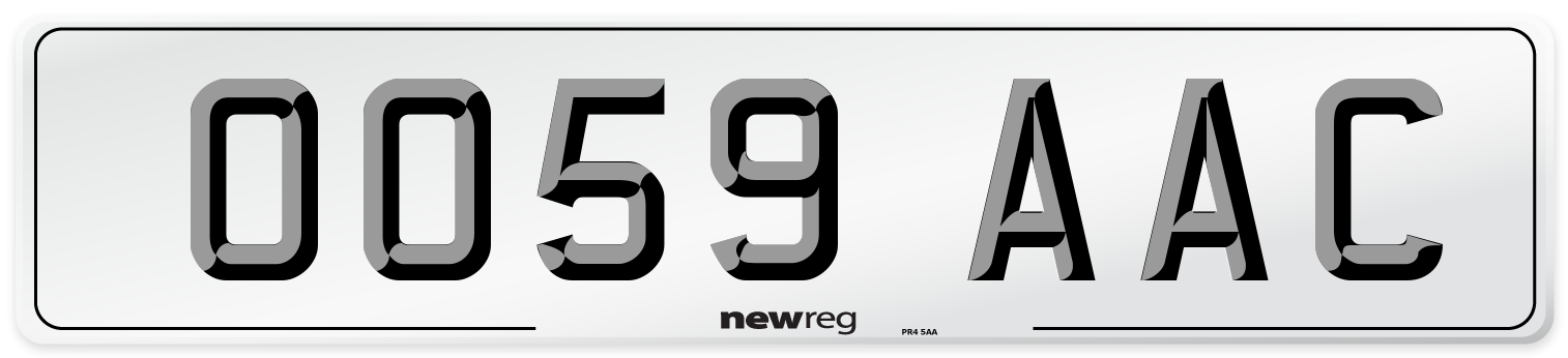 OO59 AAC Number Plate from New Reg
